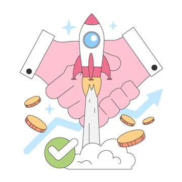 Startup Success concept. Flat vector illustration. 스톡 일러스트