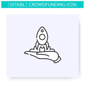 Startup support line icon. Editable illustration Stock Illustration