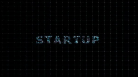 Startup text filled with binary code, computational animation Stock Footage 104780690