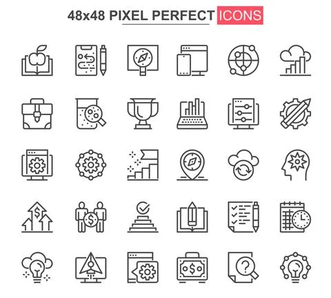 Startup thin line icons set. Stock Illustration