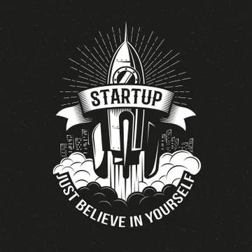 Startup vintage logo Stock Illustration