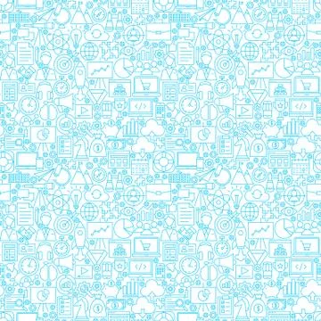 Startup White Seamless Pattern Stock Illustration