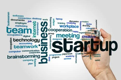 Startup word cloud concept 스톡 일러스트