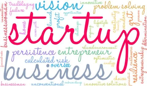Startup Word Cloud Stock Illustration