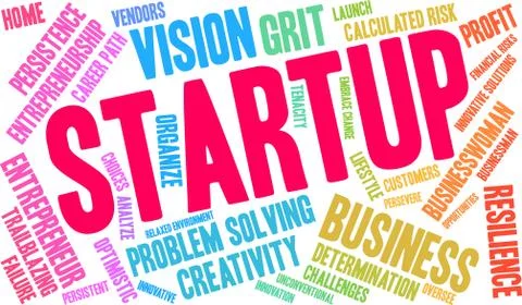 Startup Word Cloud Illustrazione stock