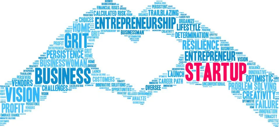 Startup Word Cloud Stock Illustration
