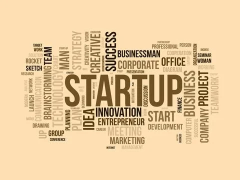 Startup wordcloud template. Business concept vector background. Stock Illustration