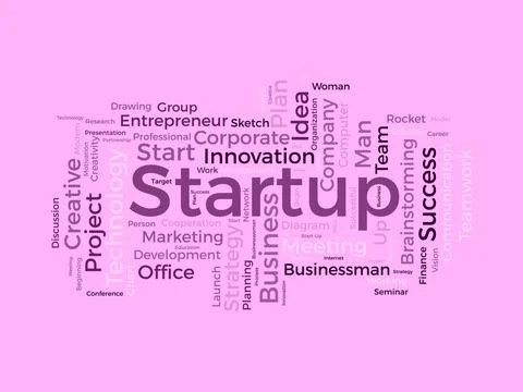 Startup wordcloud template. Business concept vector background. Stock Illustration