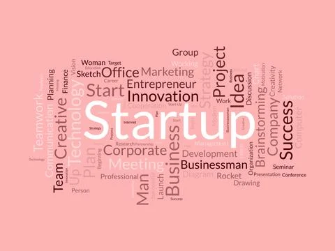 Startup wordcloud template. Business concept vector background. Stock Illustration
