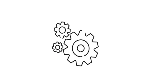 Startup Work in progress mechanical gears whiteboard doodle animation Stock Footage 264960568