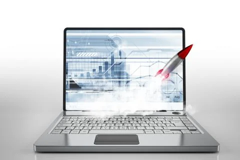 Startup working enterprise. mixed media Stock Illustration