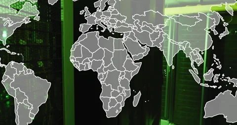 Startup world map overlay shifting left ... | Stock Video | Pond5
