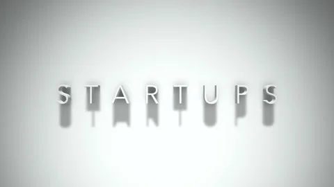 Startups 3D title animation with shadows on a white background Stock Footage 296498634