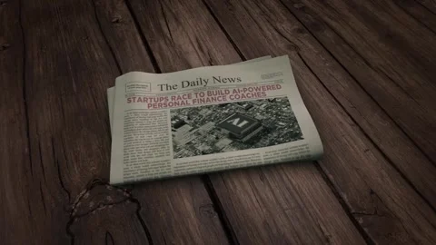 Startups Race to Build AI-Powered Personal Finance Coaches NEWSPAPER Headlin Video stock 343384175