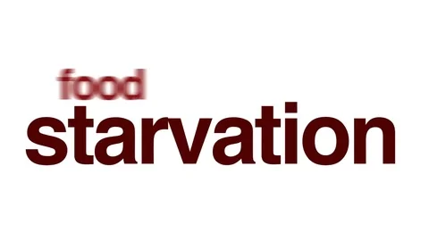 Starvation animated word cloud. Stock Footage 71005114