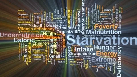 Starvation background concept glowing Stock Illustration