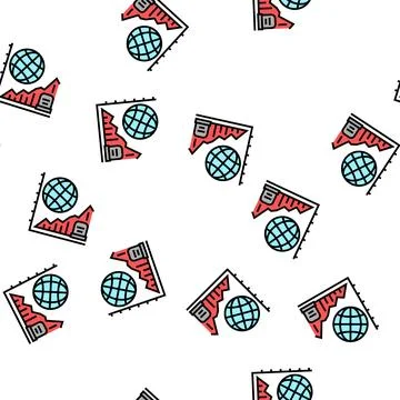 Starving, increase mortality poverty problem vector seamless pattern Stock Illustration