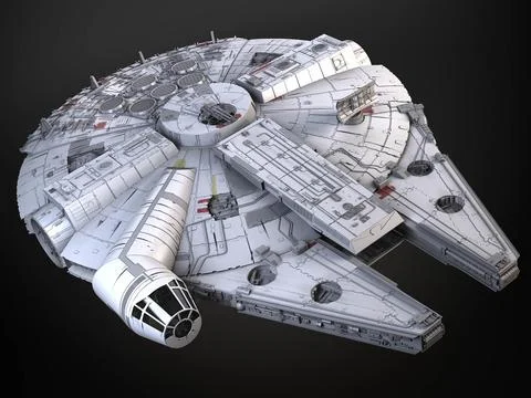 StarWars Millennium Falcon with Interior 3D Model
