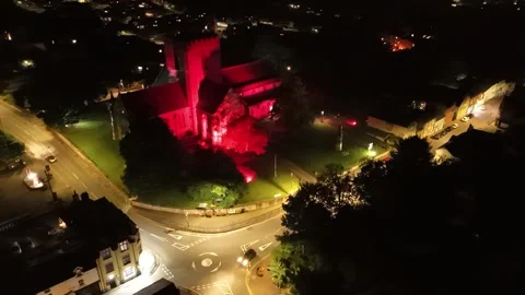 St.Asaph Cathedral at Night Stock Footage 285328213
