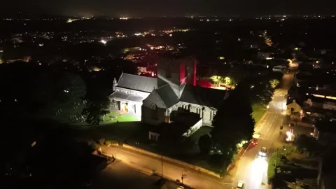 St.Asaph Cathedral at Night Stock Footage 285328253
