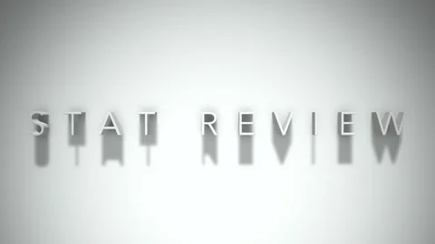 Stat review 3D title animation with shadows on a white background Stock Footage 297013382