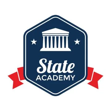 State Academy Badge Design Stock Illustration