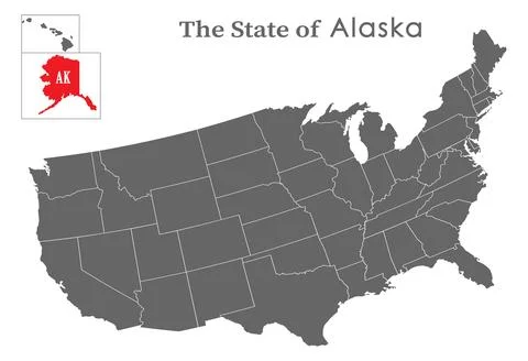 The state  of Alaska Stock Illustration