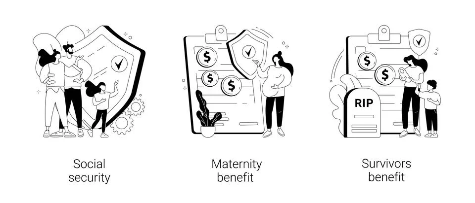 State allowance abstract concept vector illustrations. Stock Illustration