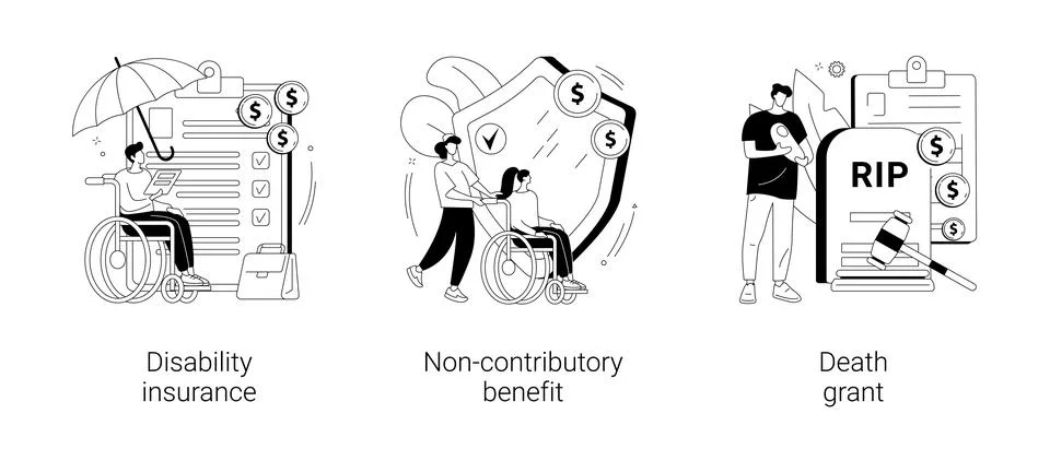 State allowance abstract concept vector illustrations. Stock Illustration