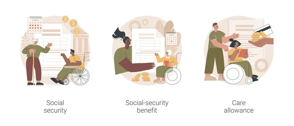 State allowance abstract concept vector illustrations. Stock Illustration