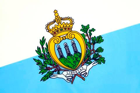 The state and war flag of San Marino Stock Photos