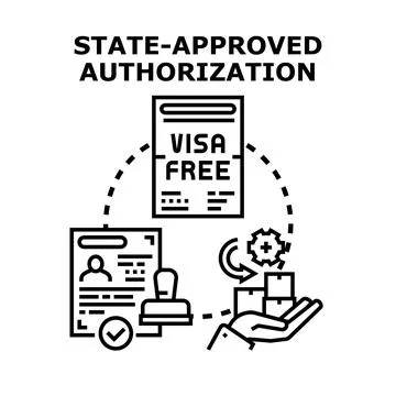 State approved authorization for global document processing Stock Illustration
