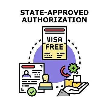 State approved authorization for global document processing Stock Illustration