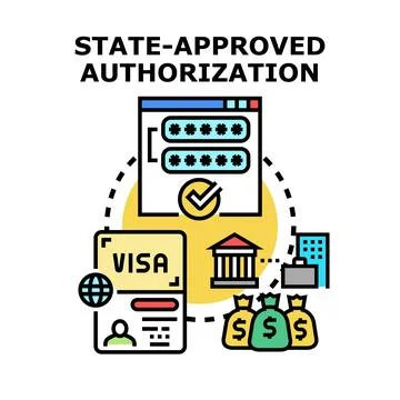 State approved authorization for official finances and travel Stock Illustration