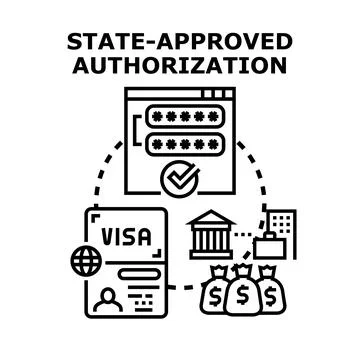 State approved authorization for official finances and travel Stock Illustration