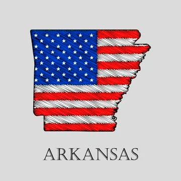 State Arkansas - vector illustration. Stock Illustration
