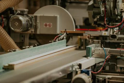 A state-of-the-art CNC machine in a modern wood Stock Photos