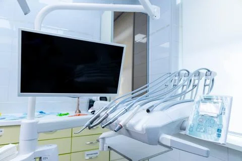 State-of-the-Art Dental Setup Featuring Advanced Technology and Equipment for Stock Photos