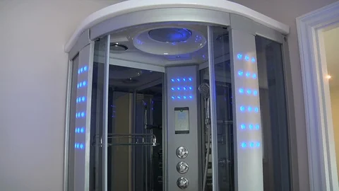 State-of-the-art Shower Cabin Stock Footage 111497777