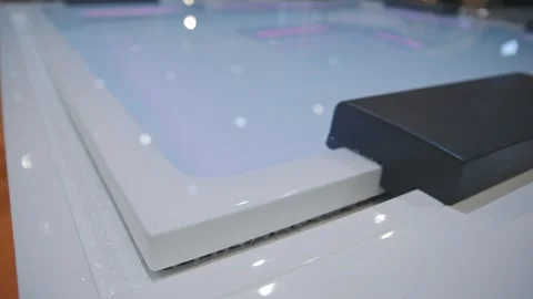 State-of-the-art swimming pool with Jacuzzi function Video stock 244086052