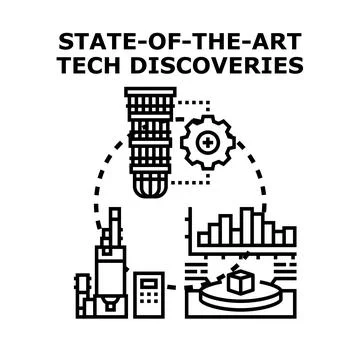 State of the art tech discoveries, research, and engineering concept Stock Illustration