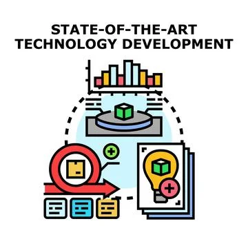 State of the art technology development process concept Stock Illustration