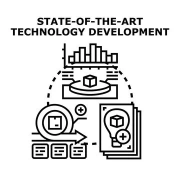 State of the art technology development process concept 스톡 일러스트