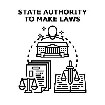 State authority making laws and judicial system Stock Illustration