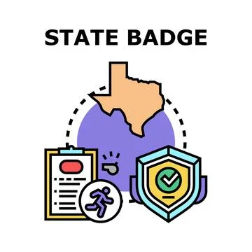 State badge protecting state law and security Stock Illustration