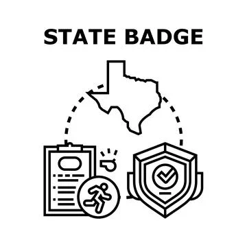 State badge protecting state law and security Stock Illustration