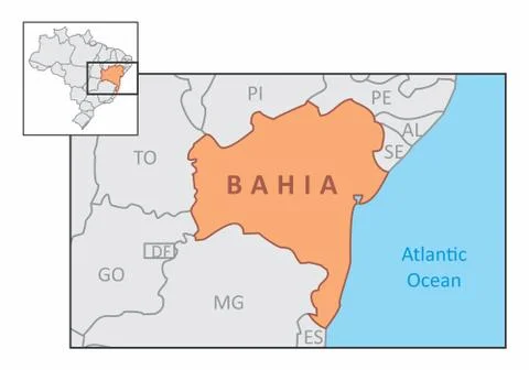 State of Bahia map Stock Illustration