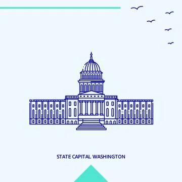 STATE CAPITAL WASHINGTON skyline vector illustration Ilustración de archivo