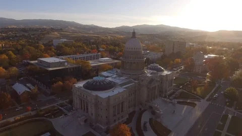 State Capitol Drone Pull Back Stock Footage 99003100