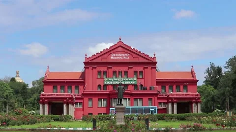 State central library Seshadri Iyer Memorial Hall cubbon park Bangalore 1080p Stock Footage 139463323